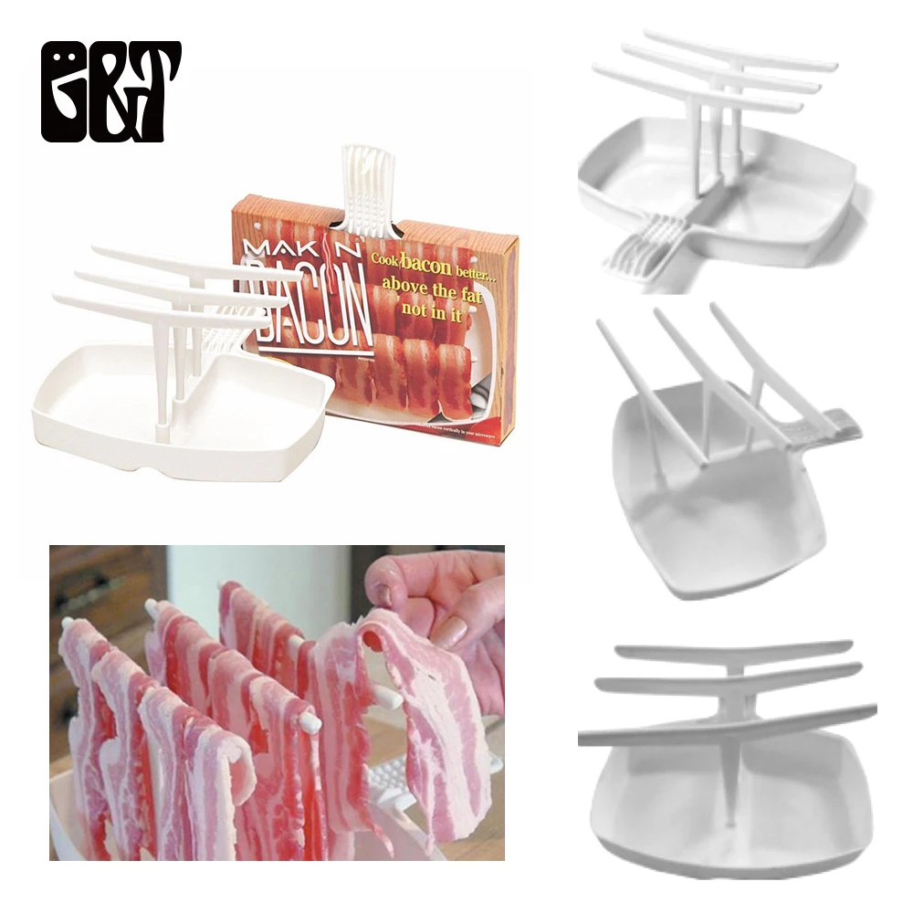 GT Microwave Bacon Cooker Tray Removable Bacon Tray Rack Less Fat