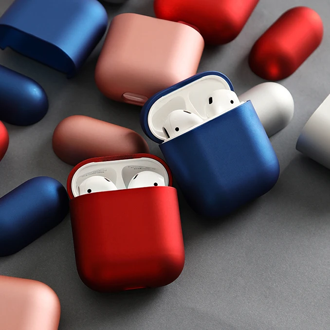 

Luxury Fine matte feel Wireless Bluetooth Earphone Case For Apple Airpods Cover Split Hard PC Protector Accessories Coque Box