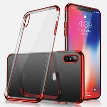 

Phone Case For Iphone 7 6 X Case Transparent Silicone Plating Soft Shell Iphone 6S 7/8 Plus TPU All-inclusive Mobile Phone Case