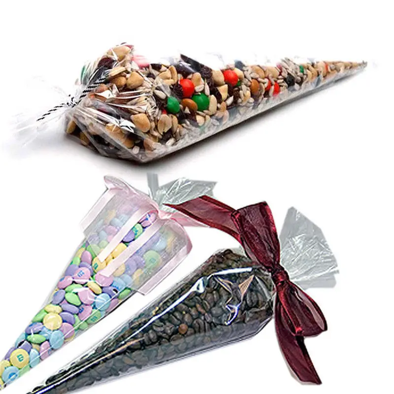 New Fashion 100Pcs Hot Selling Cellophane Gift Bags Candy Package Bag Creative Transparent Bag Candy Food Packaging Bag