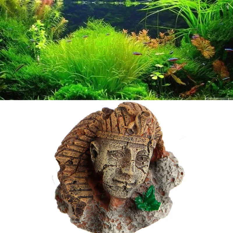 Ancient Egypt Pharaoh Statue Ruins Aquarium Decorations Fish Tank Ornament Decor