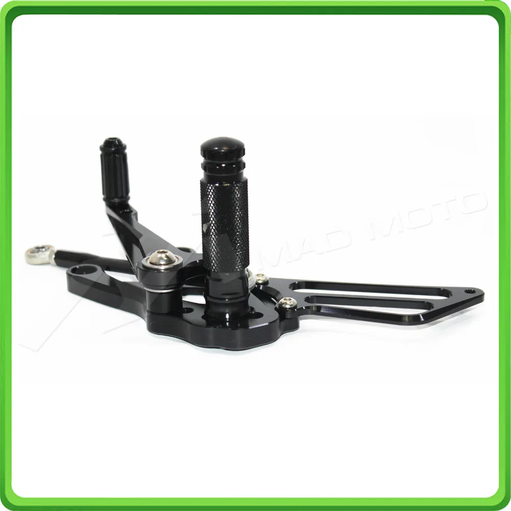 CNC Adjustable Rear Sets Rearset Footrest Foot Rest Pegs for Aprilia RSV4 ( R  FACTORY ) APRC ABS 2013 2014 2015 2016 Black (15)
