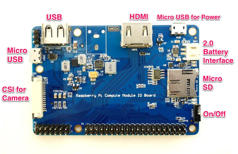 Официальный компьютерный модуль Raspberry Pi 3 Lite+ плата ввода/вывода UGEEK+ чехол с ЧПУ комплект | CM3 | CM3L | BCM2837 | Поддержка CM3+ | CM3 plus