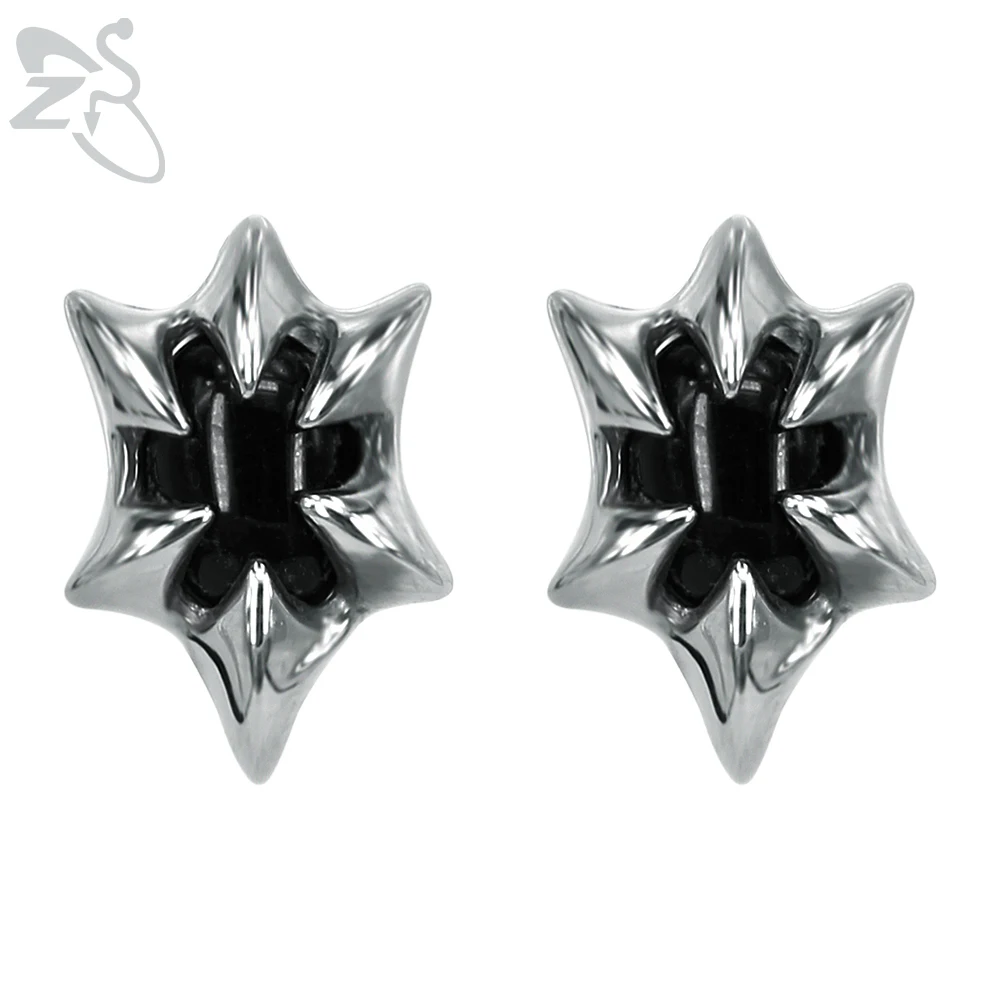 Cool Big Cross Stud Earring For Man Stainless Steel Rock Punk Ear Studs