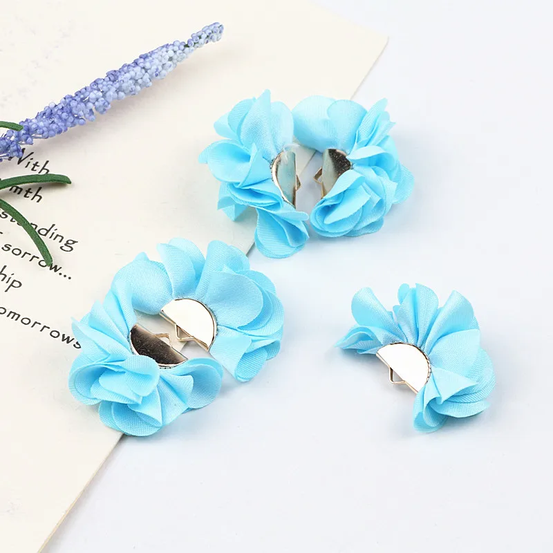 10 шт. выбрать цвет цветок из текстиля подвески в форме кисточек для ювелирных аксессуаров DIY ремесло серьги, брелок изготовление - Цвет: Light Blue