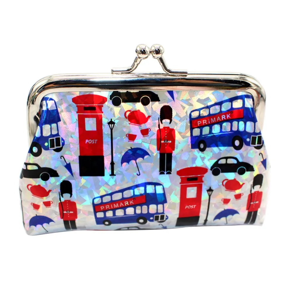 

Wallet Korean Fashion Women's Bag Cute Cartoon Anime Printed Leather Coin Purse Square Rotary Clasp Clutch women bag A1