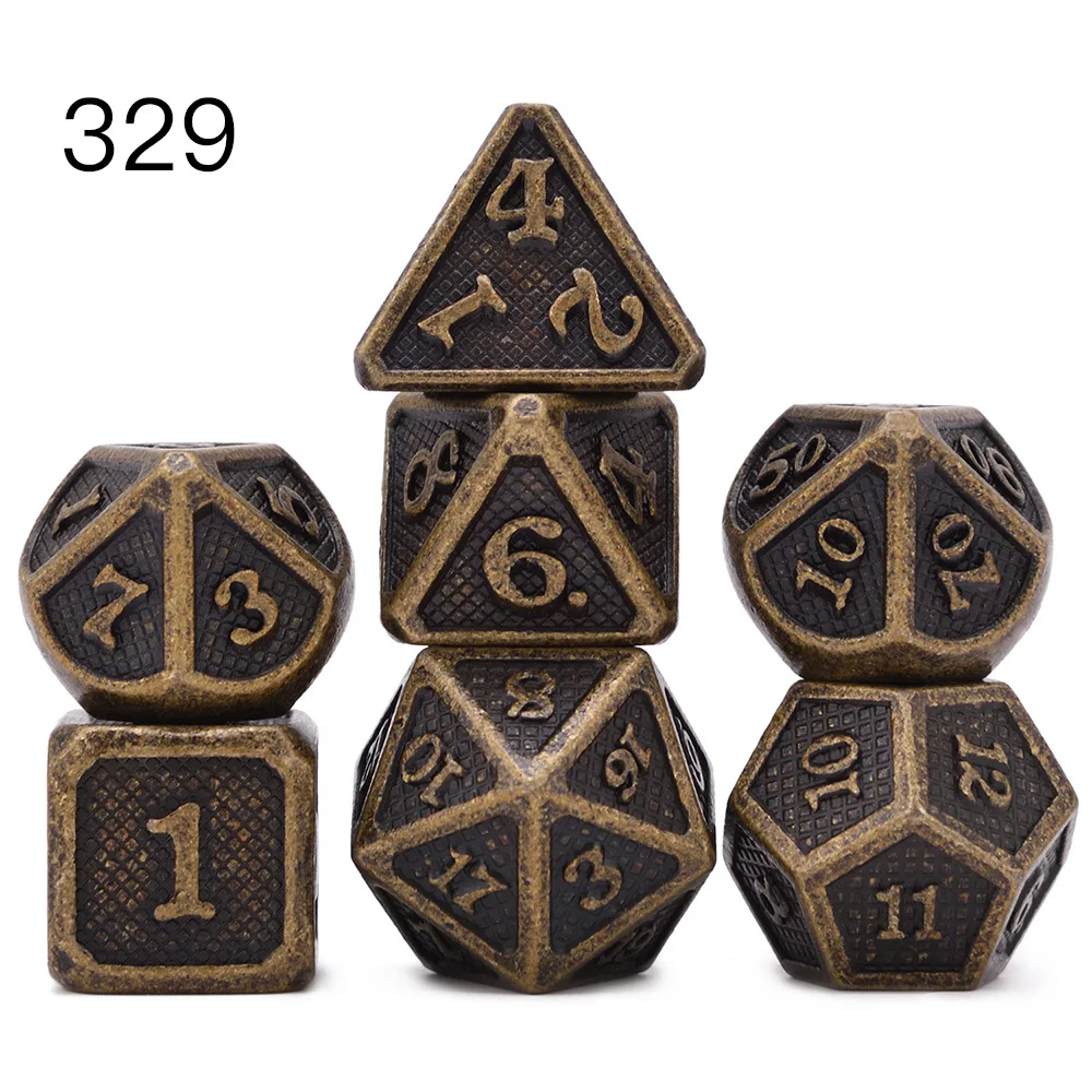 Battleworn Серебряный набор из 7 металла Dice Die D4 D6 D8 D10 (00-90,0-9) D12 D20 для ролевых игр Подземелья и Драконы Pathfinder