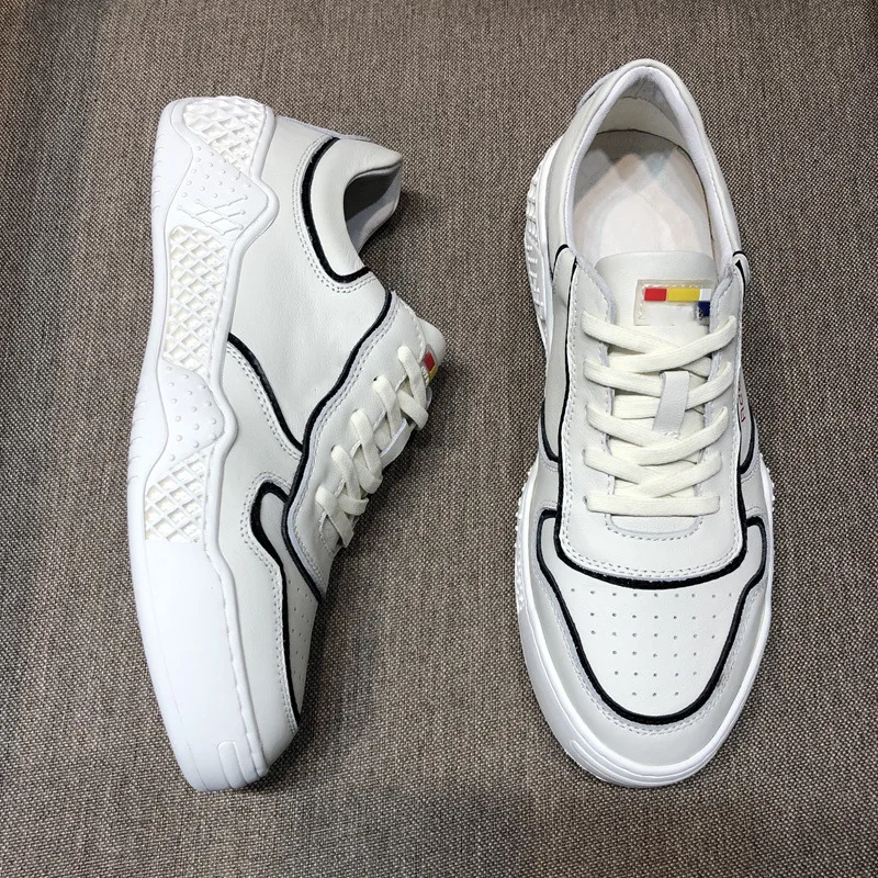 Casuais Preto Fundo Desenhador Sapatos azul Verão Genuínos Macio Primavera Do Branco Sapatilhas Couro Respirável De Homens wXgqSCn6
