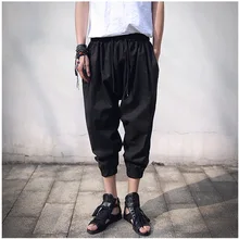 27-44 Для мужчин одежда мода Городской Случайный штаны-шаровары личности Брюки Большие размеры певица костюмы