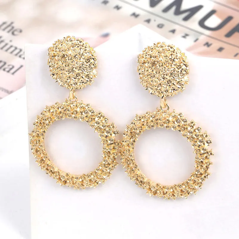 

Hesiod Big Round Circle Drop Earrings for Women Geometric Statement Earrings Female 2019 Fashion Modern Jewelry Hanging