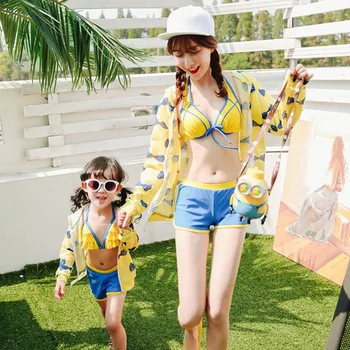

Girls Swimsuit Mommy and Me Swimsuit Bikini Set Family Matching Swimming Clothes Surf Clothing Big Sister Little Sister Outfits