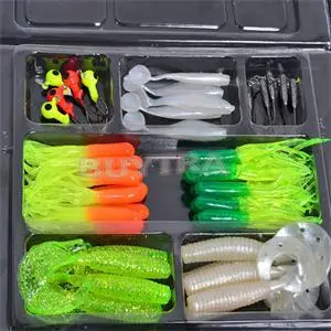 

35 Silicone Grub Worm Soft Baits Worm Soft Lures jig Lead Hooks Fishing Lure fishing Set