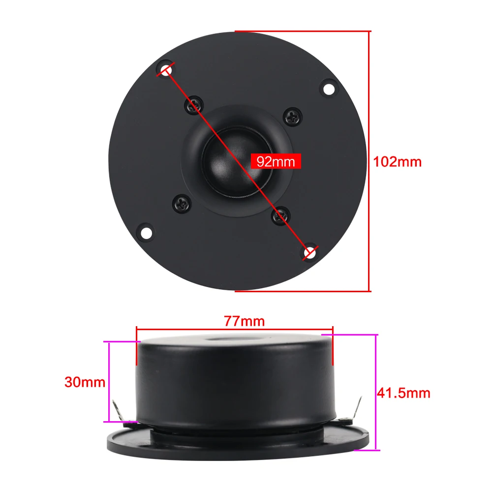 GHXAMP 4 INCH 60W Tweeter Speaker Unit Silk Membrane Soft Ball Stereo HOME Speaker HIFI Treble Loudspeaker DIY 89DB 1PC audio speakers tweeter speaker