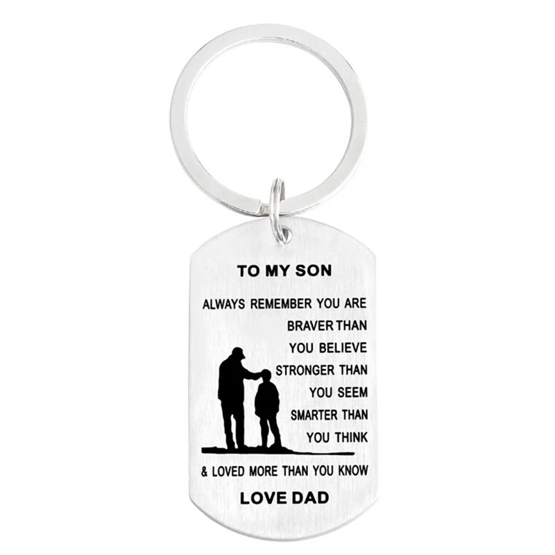 Новый брелок из нержавеющей стали с надписью Love Dad Mom рюкзак для ключей Chian