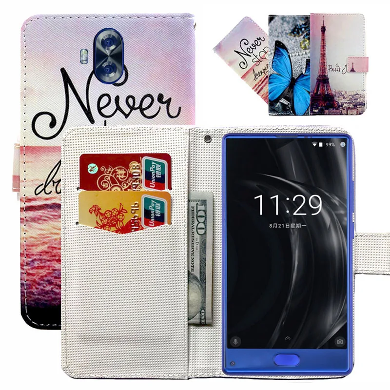 

Fashion 11 Colors Cartoon Painting PU Leather Magnetic clasp Wallet Cover For Doogee Mix Lite Case