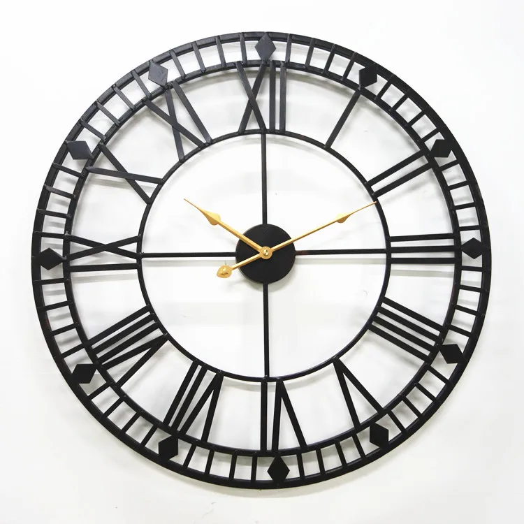 80 см большие металлические настенные часы современный дизайн европейский античный стиль римские ржавые Большие Железные часы настенные часы искусство домашний декор