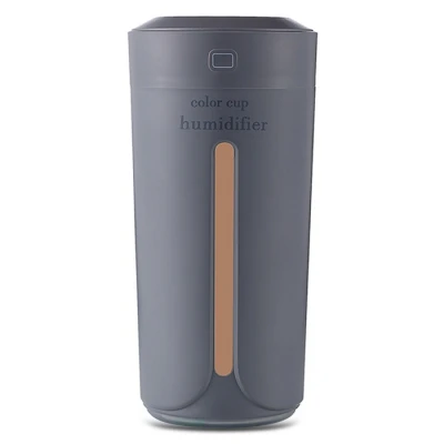 

LED colorful USB ultrasonic home office car humidifier air purifier atomizer gray