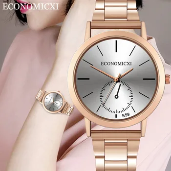 

Women Watches New Luxury reloj mujer Fashion Casual Women Ladies Quartz Stainless Steel Band Watch Alloy Analog Wrist Watch B40