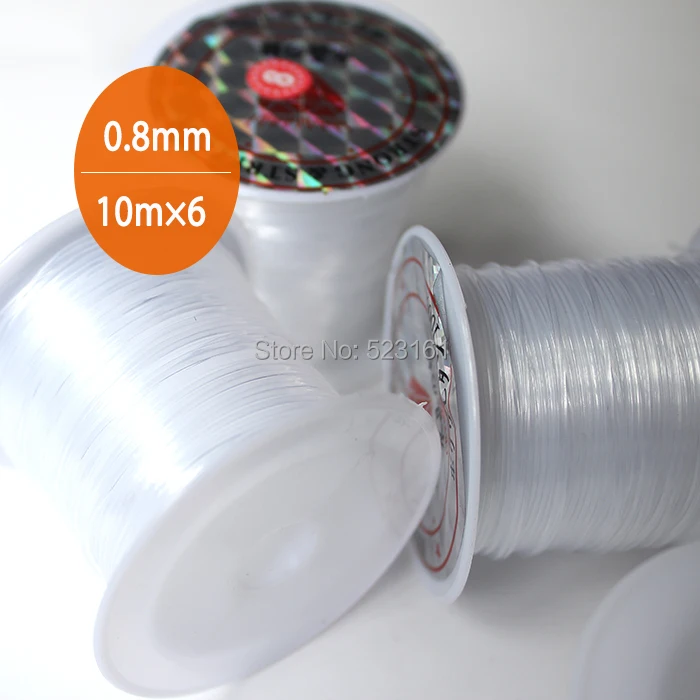 6pcs Beading Wire String 0.8mm Thickness 10 metres Roll Strong and