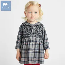 Dave bella/осеннее модное клетчатое платье для маленьких девочек детское праздничное платье на день рождения Одежда для маленьких детей
