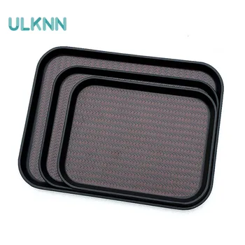 

Fast Food Tray Rectangle Canteen Service Plate Slip Leather Disc Tray for Home/Hotel Kitchen Storage Trays Organization