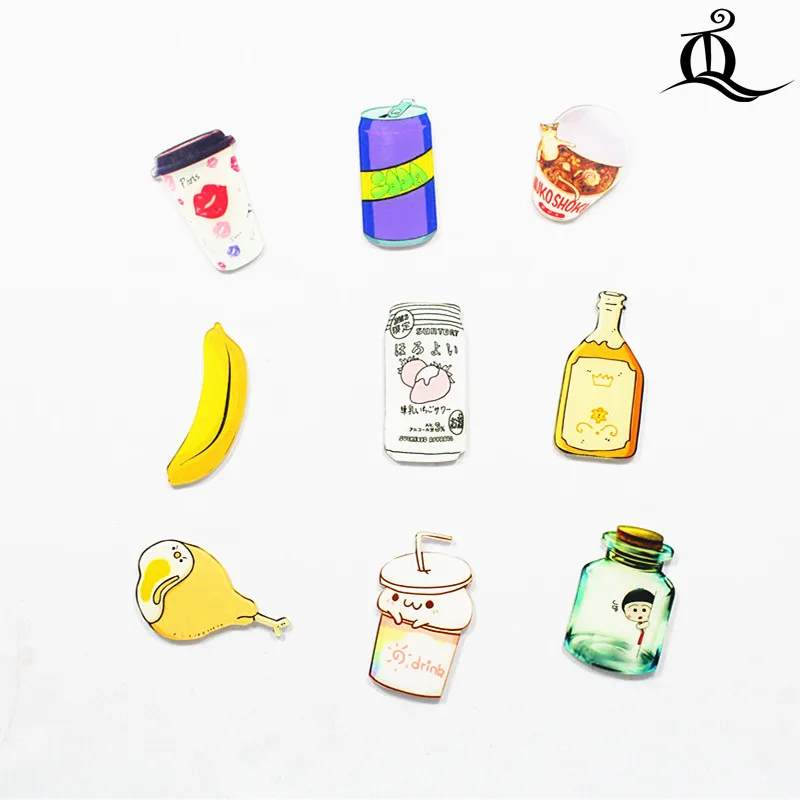 

HOT mix 1PC Shirt Cute Cartoon brooch Acrylic Badge Pins Bag Packbag Decoration Fruit Animal dog Ice cream Brooch Broch,No43