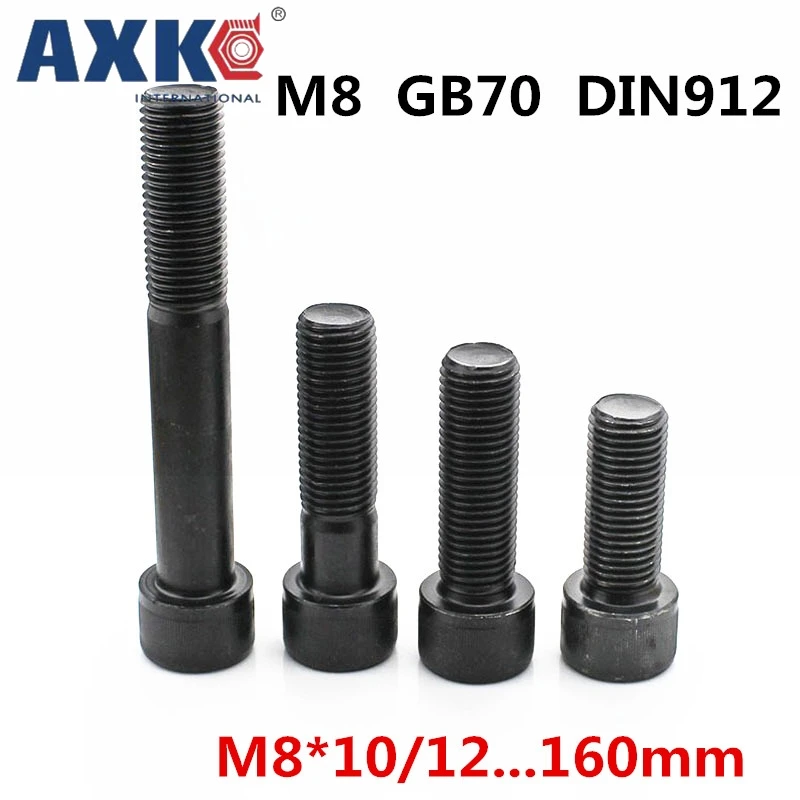 AXK DIN912 низкая цена с шестигранной головкой класса 12,9 черный Высокое качество M8* 10/12. 160 мм