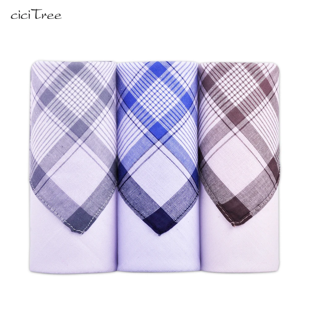  ciciTree 6pcs/set New Multicolor Square Stripe 100% Cotton Handkerchiefs 38*38cm Men Classic Patter