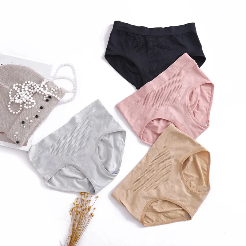 

3D Hive Warm Palace Panties Japanese-Style L Abdomen Seamless Ms Mid Rise Cotton Rise Briefs fashion thong calcinha feminina