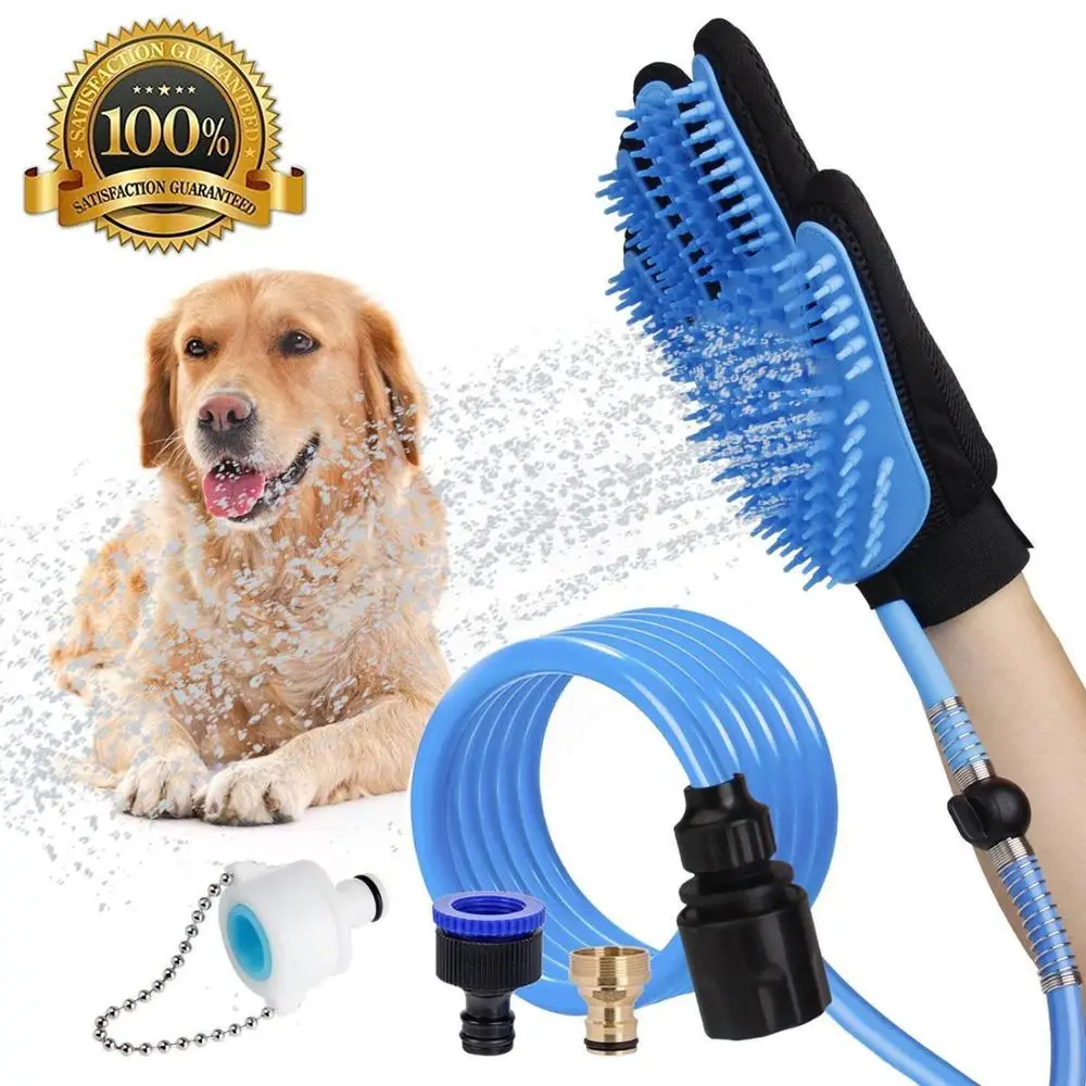 

Pet Bathing Tool，Pet Shower Sprayer & Scrubber in-One, Shower Bath Tub & Outdoor Garden Hose Compatible, Dog Cat Horse Grooming