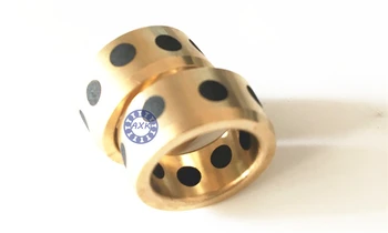 

JDB 101430 oilless impregnated graphite brass bushing straight copper type, solid self lubricant Embedded bronze Bearing bush
