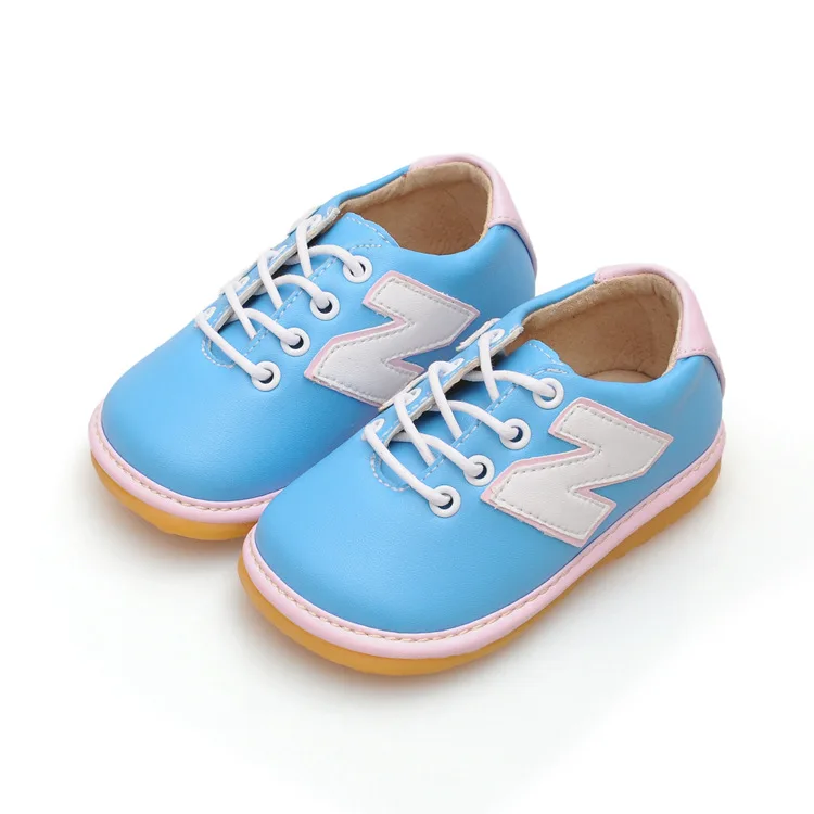 Light Blue Baby Boy Girl Squeaky Shoes Nonslip Toddler Sneaker Shoes