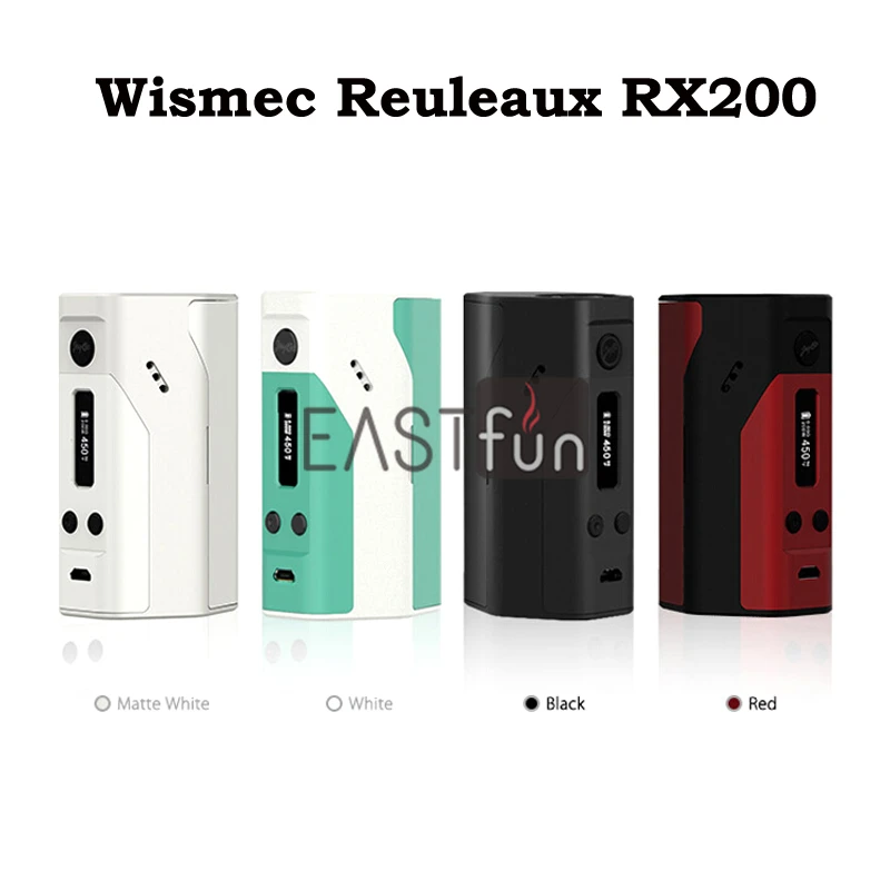 Prix pour D'origine Wismec Reuleaux RX200 boîte mod conçu par JayBo OLED écran RX 200 W Température Contrôle mod En Noir Blanc Bleu rouge Prix pour D'origine Wismec Reuleaux RX200 boîte mod conçu par JayBo OLED écran RX 200 W Température Contrôle mod En Noir Blanc Bleu rouge