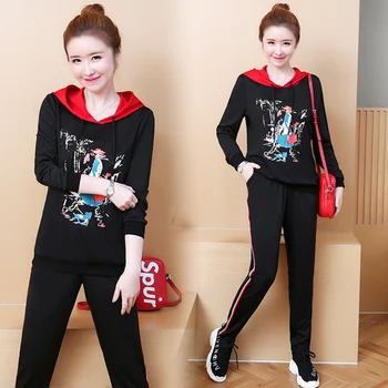 

Casual Plus Size 5xl Fashion Tracksuit Women Two Piece Set Ensemble Femme Deux Pieces Year-old Female Costume Conjunto Feminino