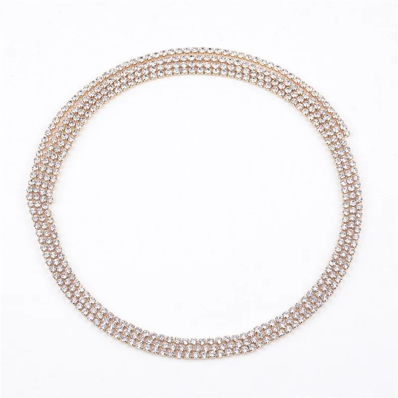 NK121 European American Fashion Wild Crystal Rhinestone Bling Chokers Necklace for Women Free Adjustment Party Necklace Jewelry 5