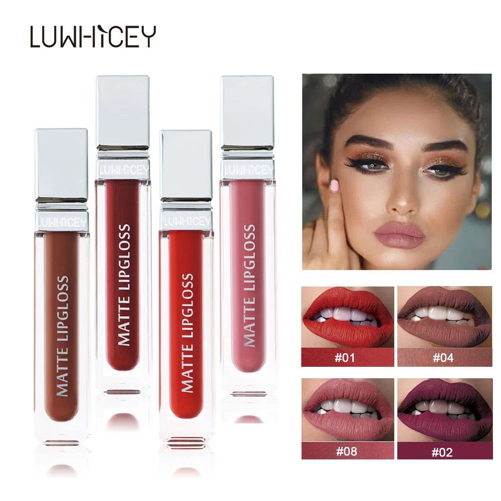 New 12 Colors Velvet Matte Liquid Lipstick Long Lasting Women Red Lip Gloss Set Cosmetic Non