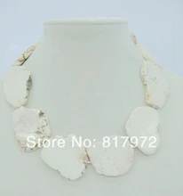 Encanto special design dazzling white stone schistose handmake collar de estilo simple partido de la mujer