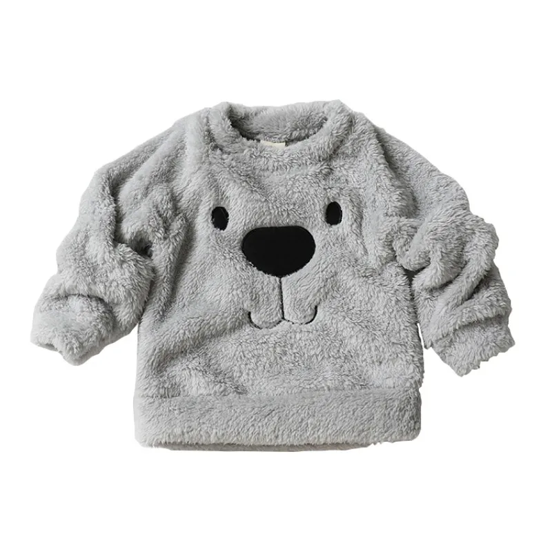 

Spring Winter Fashion Baby Boy Girls Bear Furry Casual White Coat Casual Warm Sweater Pullover Top Blouse Cardigan