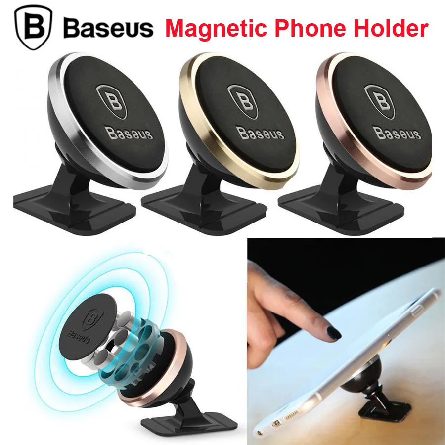 

Original Baseus Universal Magnetic 360 Degree Rotation Phone Car Holder Magnet mount Holder For iPhone Samsung SmartPhone @009