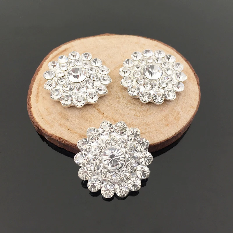 

2016New 100Pcs 21mm Round Rhinestone button for Wedding Embellishment and DIY Hair Accessories HZ134