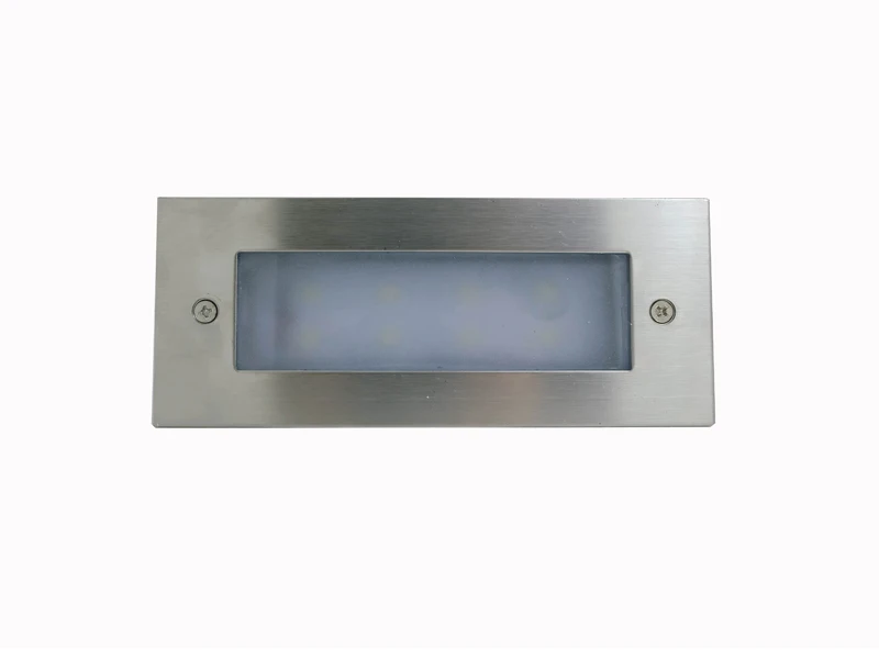 

10pcs/lot Free shipping 3W LED Stainless Steel Walkway Step Stair Wall Corner Lamp Pure White Rectangle
