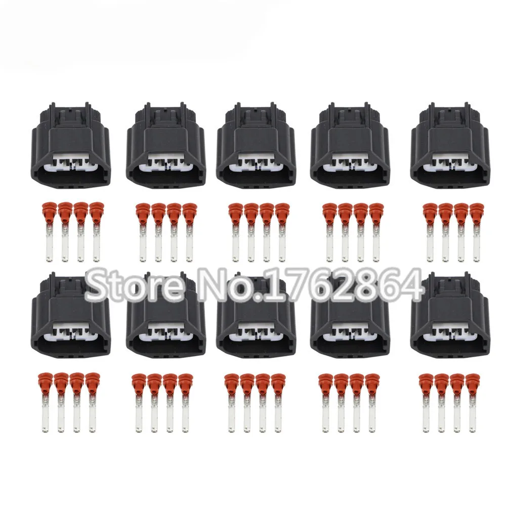 

10 Sets 4 Pin Waterproof Car Terminal Blocks Wire Connectors Wire Harness Connector Terminals Connector DJ7042Y-2.2-21