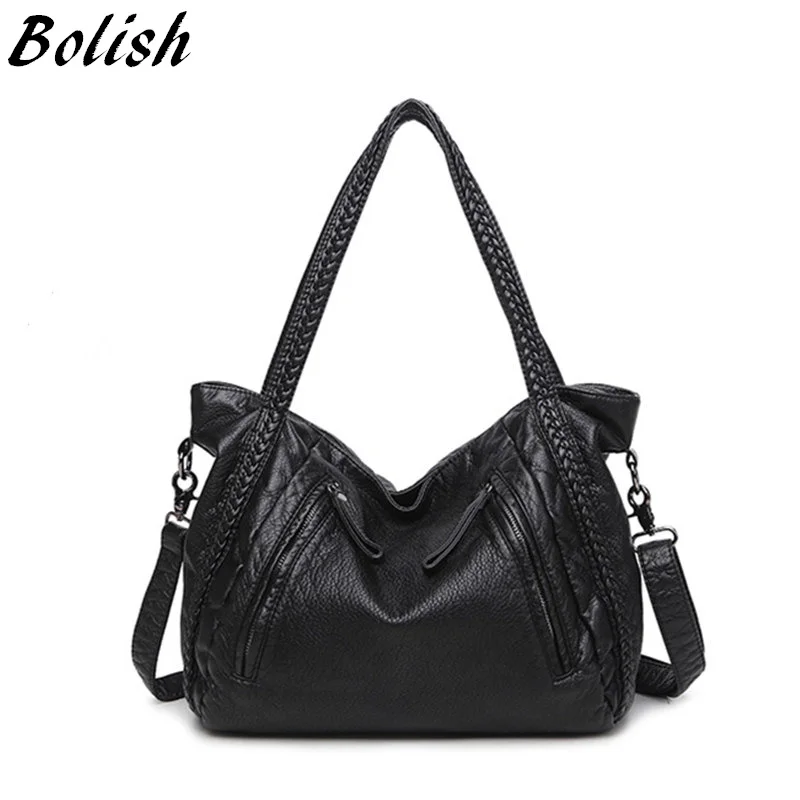 Bolish Large Soft Leather Bag Women Handbags Ladies Crossbody Bags For
