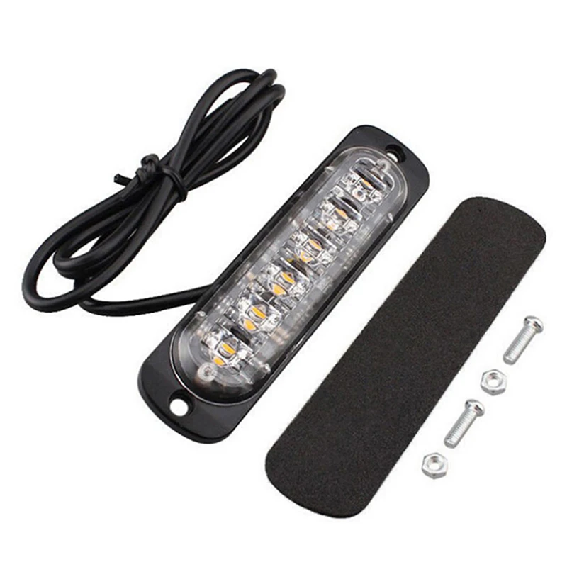 75 см DC 12V 6 Led Стробоскоп Предупреждение ющий свет решетчатая подсветка световой бар ультра-тонкий грузовик Автомобильная Лампа анти-коллисиоан Анти-пыль сигнальная лампа