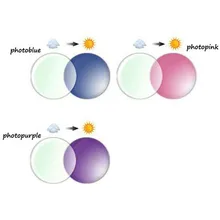 1,56 одновидовые фотохромные солнцезащитные очки объектив с цветовой оттенок розовый синий фиолетовый с линзами и рамкой установка обслуживание