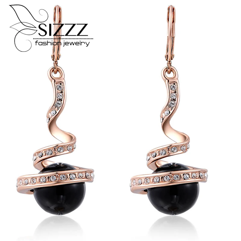 Купить Золотые Серьги С Черным Жемчугом