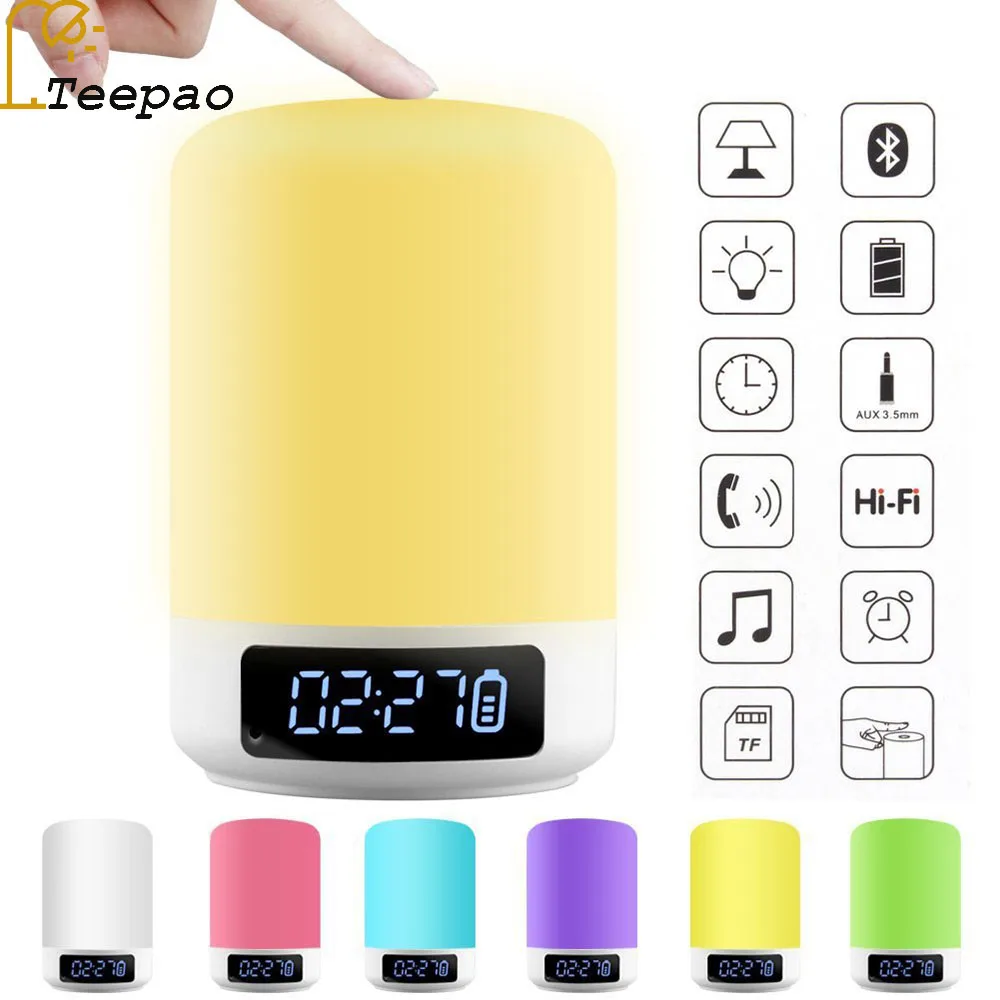 Многофункциональный 5 Вт Smart Touch Беспроводной Bluetooth Динамик Музыка Часы