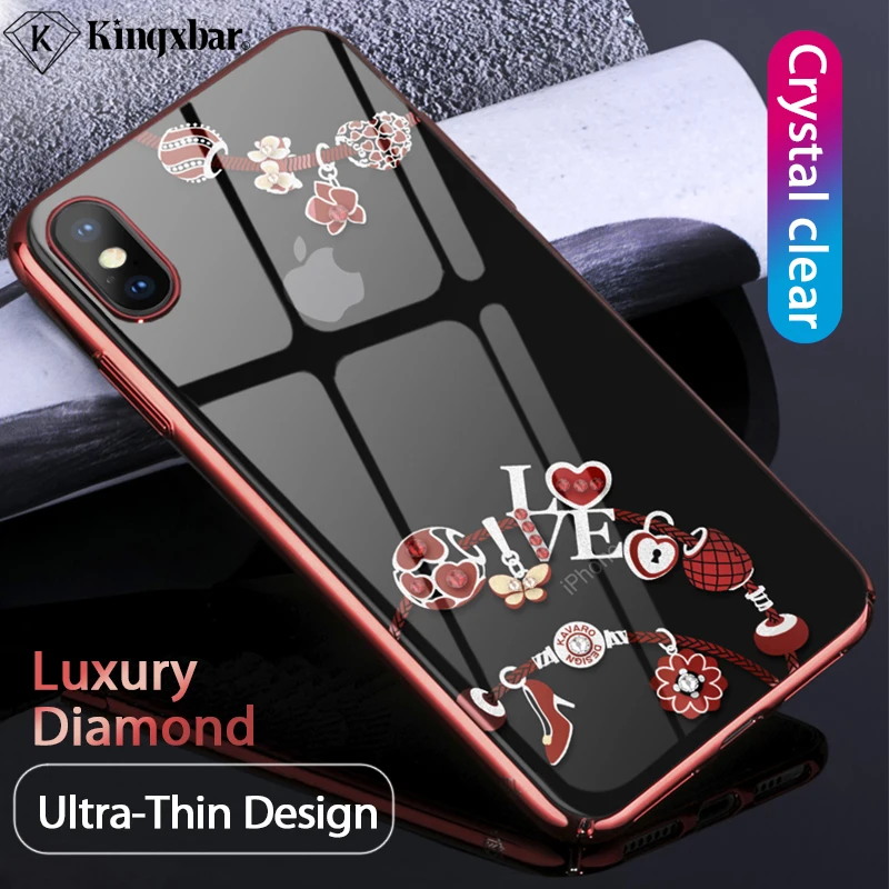 KINGXBAR Case for iPhone Xs Max Cute Patterned Cover Transparent iPhoneXs Luxury Crystals from Swarovski |