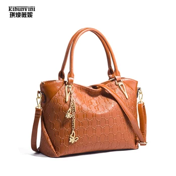 

KIHUN Women Fashion Handbag Pu Leather Big Handbags European and American Style Hand Bags Female Purse 2018 New Bolsas Feminina