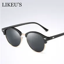 LIKEU S Classic polarized Round glasses Women Men sunglasses fashion sun glasses vintage rivets Men round